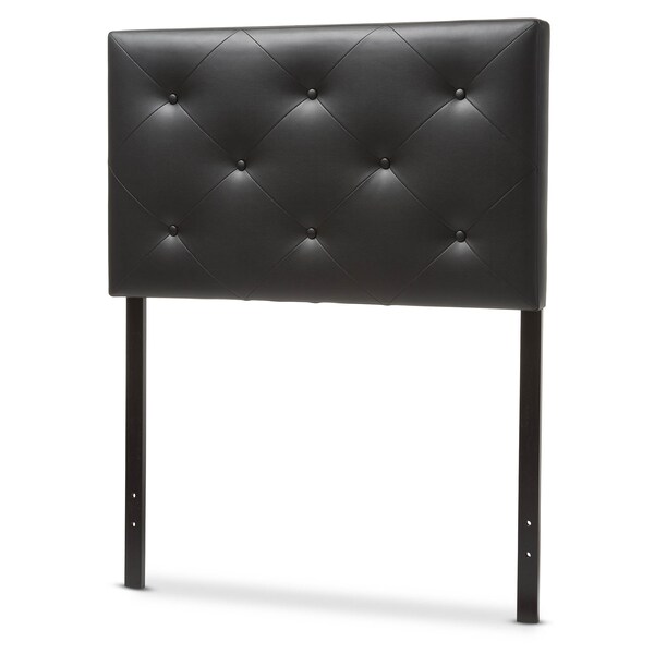 Baltimore Modern Black Faux Leather Upholstered Twin Size Headboard